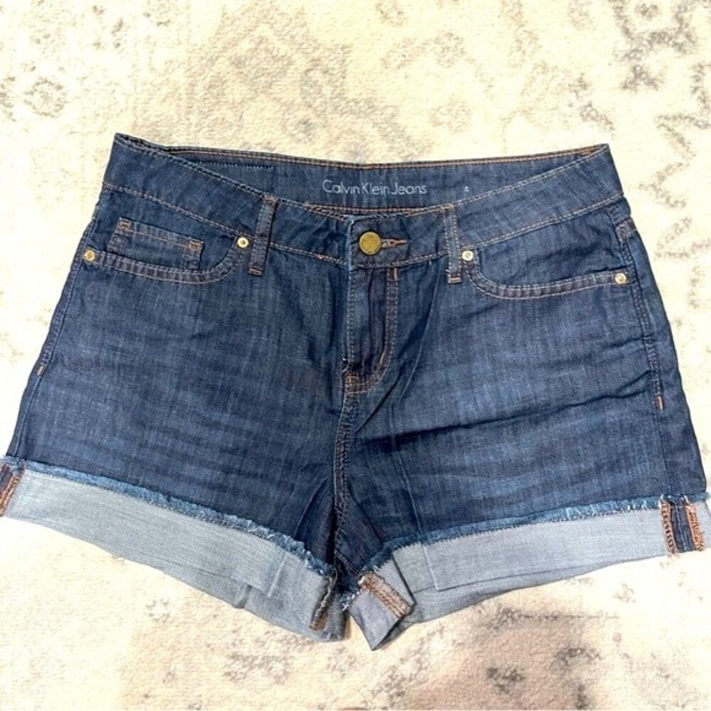 Calvin Klein Jeans Roll Cuff Denim Shorts Size 4